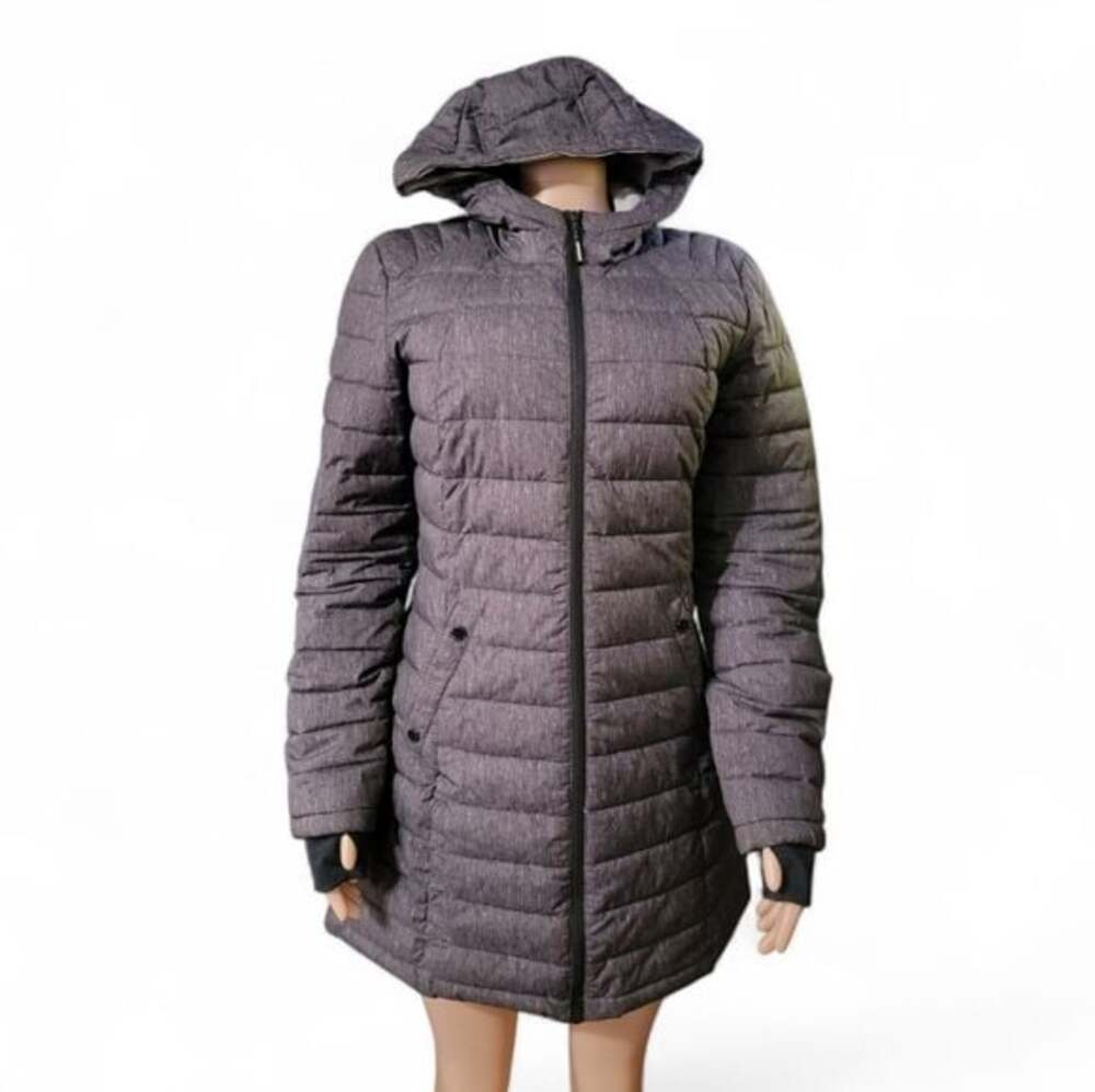 Women's Hooded Puffer Jacket - Gray